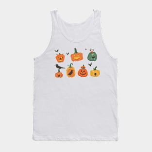 Orange Halloween Pumpkins Tank Top